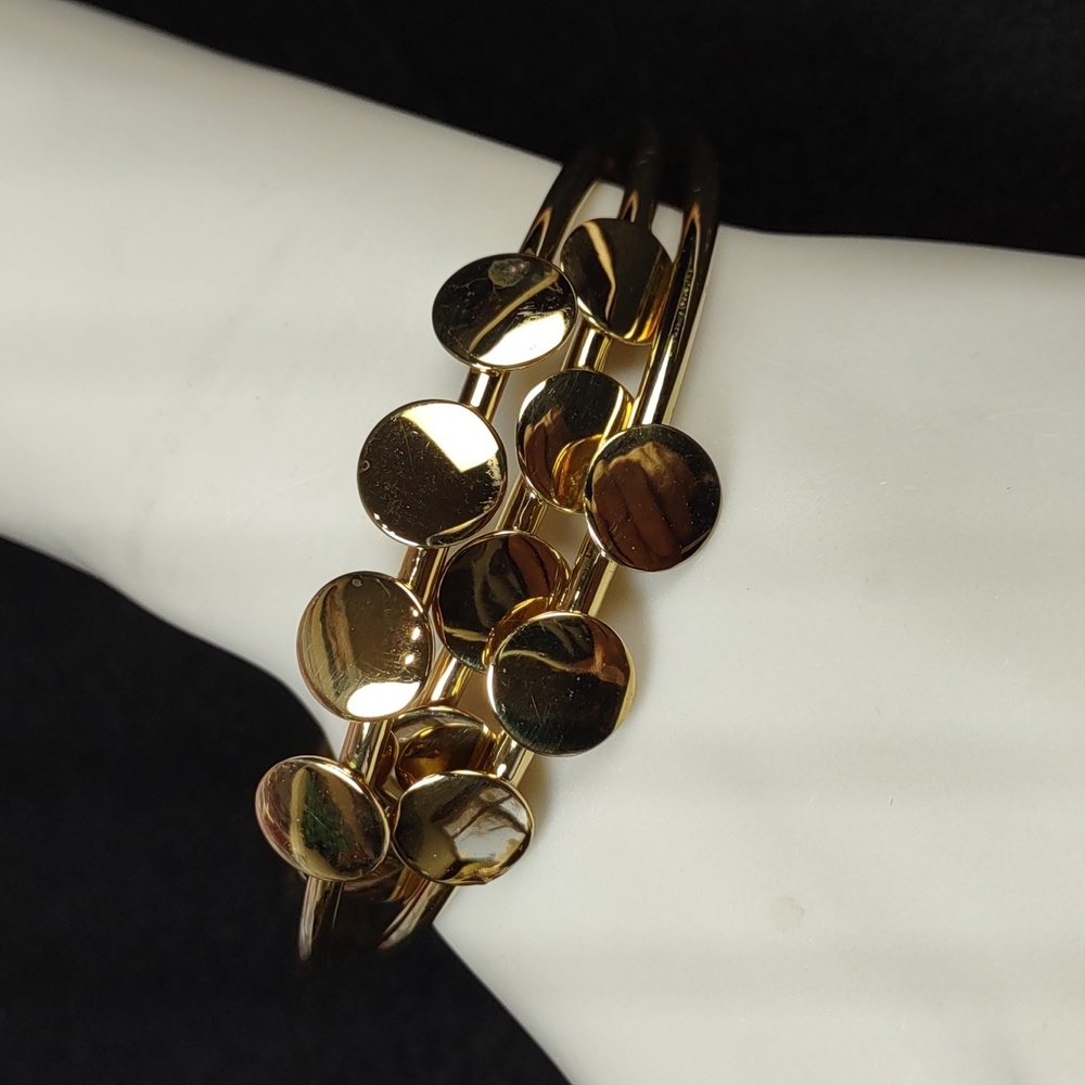 Brass Dot Intertwined Bangle Bracelets